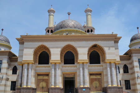 The Al Aqsa Mosque, which has a very grand size and luxurious architectural design, is the pride of the Klaten people.の写真素材