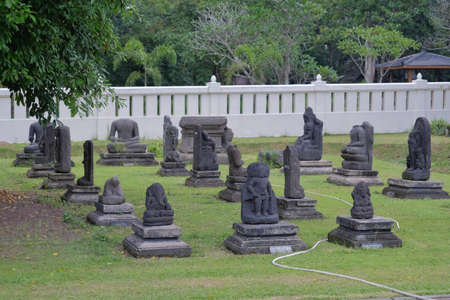 Yogyakarta, Indonesia, March 11, 2020. Archaeological remains from the Prambanan Museum collectionのeditorial素材
