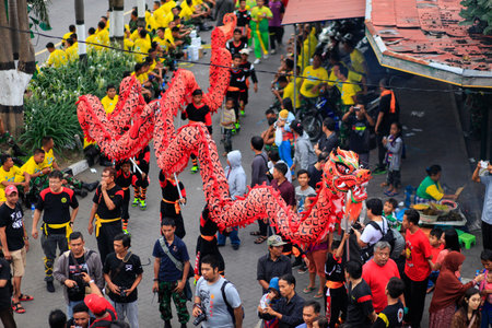 Yogyakarta, Indonesia, Feb 21, 2016. Participants of the Chinese Culture Week Festival of Yogyakarta...