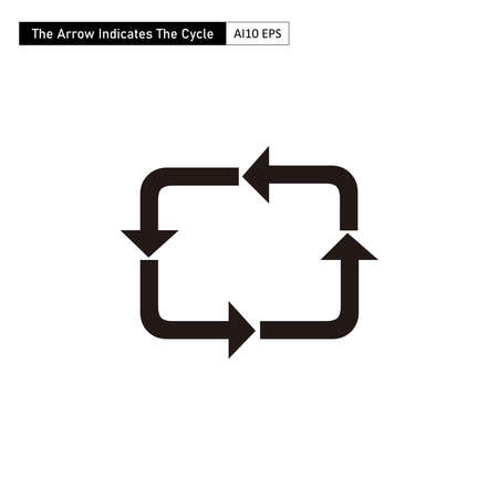 The arrow symbol forms a circle like a continuous cycle.のイラスト素材