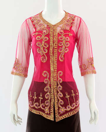 Brocade decorations on transparent kebaya clothes for women look elegant and beautiful.の写真素材