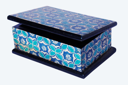 Wooden jewelry box with batik motif gives the impression of an antique box to store valuables.の写真素材
