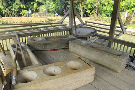 Tasikmalaya, Indonesia, July 24, 2015. Household appliances in the traditional village of Kampung Naga are characterized by an agrarian society and reject modern technologyのeditorial素材