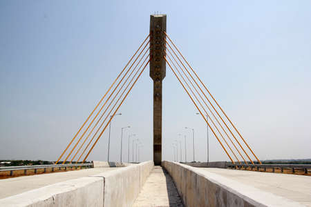 Surakarta, Indonesia, 16 September 2014. The design of a sturdy bridge construction is equipped with concrete poles on the toll road connecting Solo-Semarangの写真素材