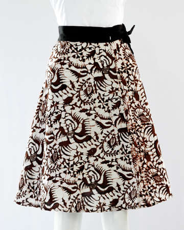 Short skirt with a unique batik motif for women who like ethnic style but still look beautiful and sexy.の写真素材