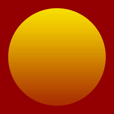 A circle in a box with a combination of orange and yellow colors like sunset, becomes a simple and attractive decorative shape to be applied as a visual art background.の写真素材