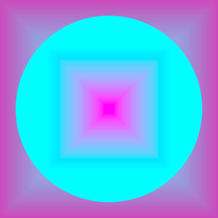 Circles in a box with a combination of pink and ice blue, become a simple and attractive decorative shape to be applied as a visual art background.の写真素材