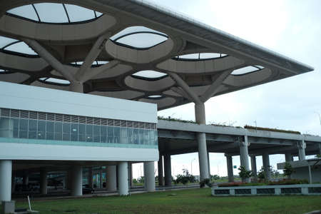 Kulonprogo, Indonesia, Dec 7, 2021. Architecture in one corner of the Yogyakarta international airport (YIA) building that carries an environmentally friendly concept.のeditorial素材