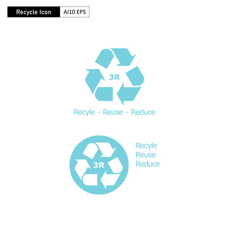 Flat icon or logo that uses a looping arrow symbol that represents environmental issues regarding the Recycle, Reuse, and Reduce principles.のイラスト素材