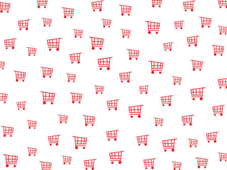 Shopping Cart pattern design on white background.の写真素材