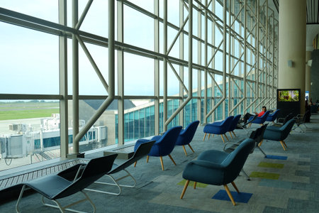 Kulonprogo, Indonesia, Dec 19, 2021. A comfortable and clean waiting room for passengers at Yogyakarta international airport.のeditorial素材
