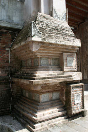 Staircase in the temple of Khajuraho, Indiaの写真素材