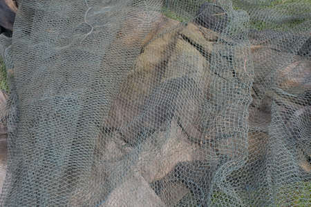 Fishing traps, or nets generally used for fish farming in large ponds such as oceans and lakes.の写真素材