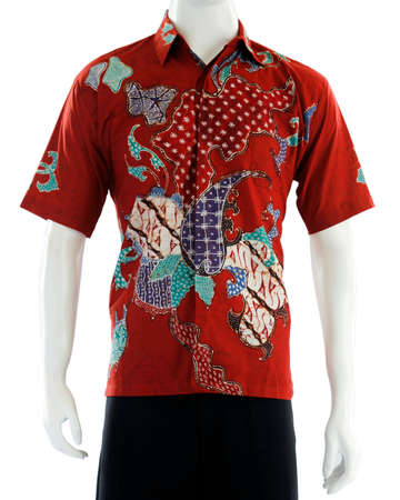 Men's short-sleeved shirts with colorful abstract motifs give the impression of being trendy and looking younger. Suitable for semi-informal events, such as birthday celebrations,の写真素材