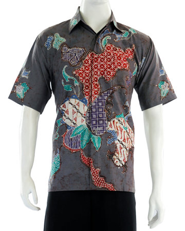 Men's short-sleeved shirts with colorful abstract motifs give the impression of being trendy and looking younger. Suitable for semi-informal events, such as birthday celebrations,の写真素材