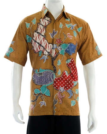 Men's short-sleeved shirts with colorful abstract motifs give the impression of being trendy and looking younger. Suitable for semi-informal events, such as birthday celebrations,の写真素材