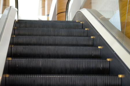 Escalators are used in hotels or malls to make it easier for visitors to access each floor of the building.の写真素材