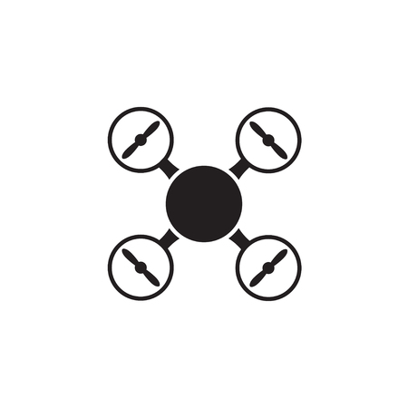 Drone Quadrocopter Icon Flat - Isolated Illustrationのイラスト素材