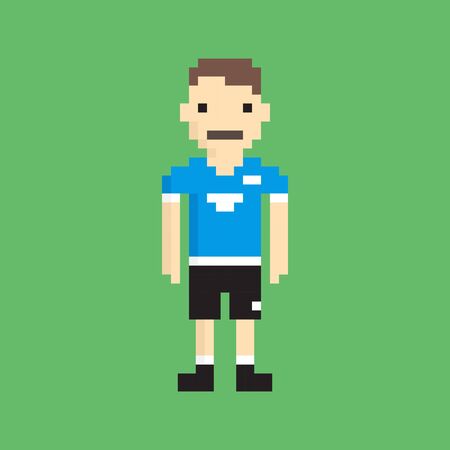 Pixeled Football Player - Isolated Vector Illustrationのイラスト素材