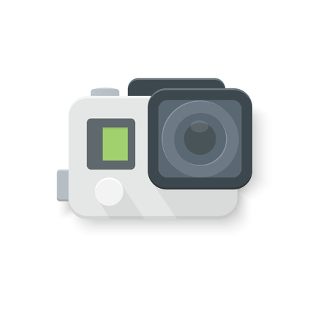 isolated vector illustration. Digital video camera for action sportのイラスト素材