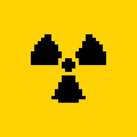 Radiation hazard pixel art ionizing radiation hazard symbol iconのイラスト素材