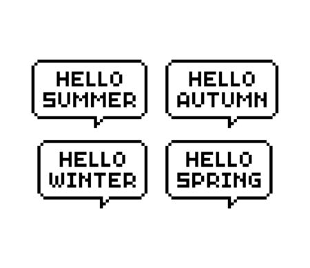 Winter, Autumn, Winter, Spring - isolated on whiteのイラスト素材