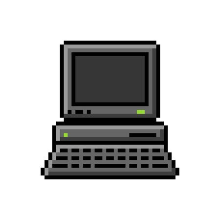 Pixel art 8-bit arcade game old computer - isolated vector illustrationのイラスト素材