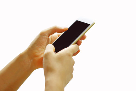 It's a hand using a smartphone.