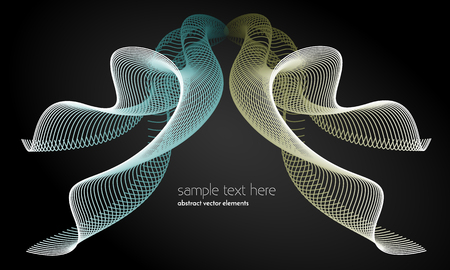 Vector abstract waves and lines background. Abstract shiny lines. Waved design element. Curvy waves vectors. Abstract template background. Blend effect vectors.のイラスト素材