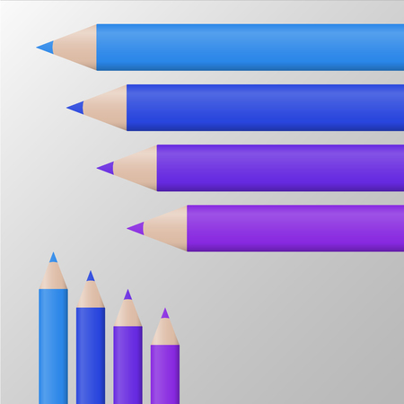 Colorful pencil set. Vector pencil shades. Colored crayons.のイラスト素材