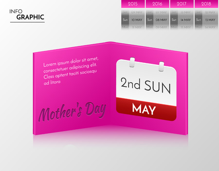 Pink banner for you own artwork. Infographic book with mother's day design.のイラスト素材