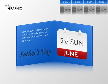 Blue banner for you own artwork. Infographic book with father's day design.のイラスト素材