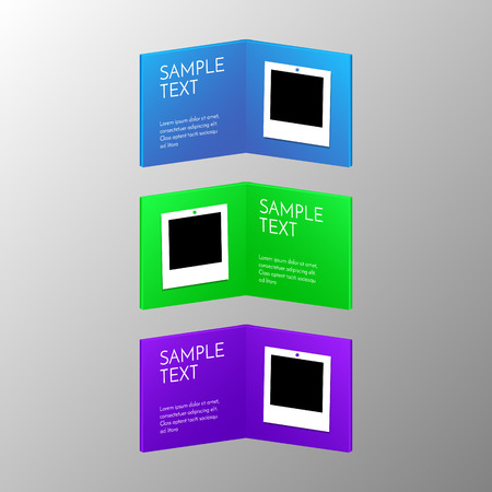 Abstract colorful books with frames. Blank photo for your own artwork.のイラスト素材