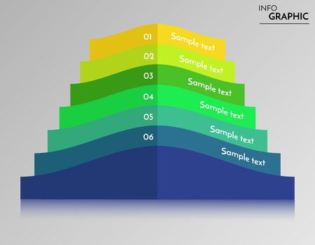 Vector abstract pyramid with optional text. Infographic that can be used for workflow process.のイラスト素材