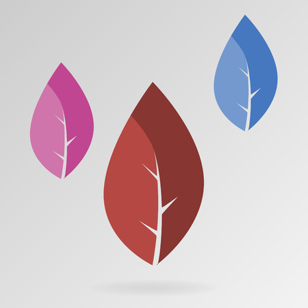 Flat leaves icon. Nature symbols. Vector silhouette illustration.のイラスト素材