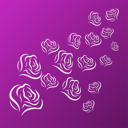 Flower icon. Rose vector. Romantic silhouettes  of roses.のイラスト素材