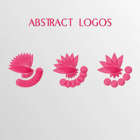 Abstract shape with lots of blending lines. Vector logo elements.のイラスト素材