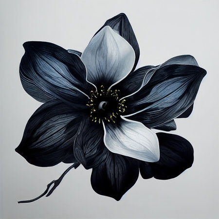 Light blue flower blossoms. Paeonia blossoms illustration.の写真素材