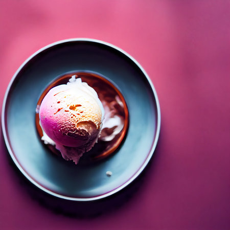 Variety of ice cream scoops with flavor. Set of ice cream scoops of different colors.