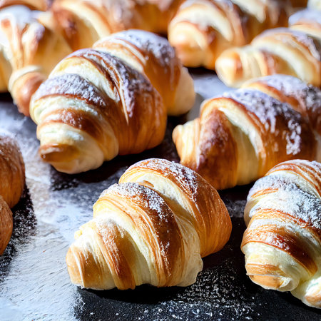 Freshly baked croissants illustration.の写真素材