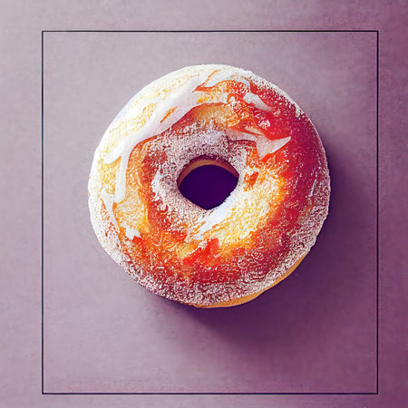 Mix of multicolored sweet donuts. Glazed donuts with sprinkles.