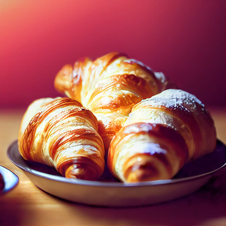 Freshly baked croissants illustration.の写真素材