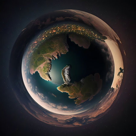 Science wallpaper. Foreign exoplanet in the space. Galaxy.の素材