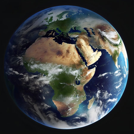 Science wallpaper. Planet from the space. Planet stuck in galaxyの素材