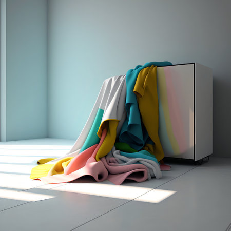 Stylish and colorful blankets. Rainbow plaids.の素材