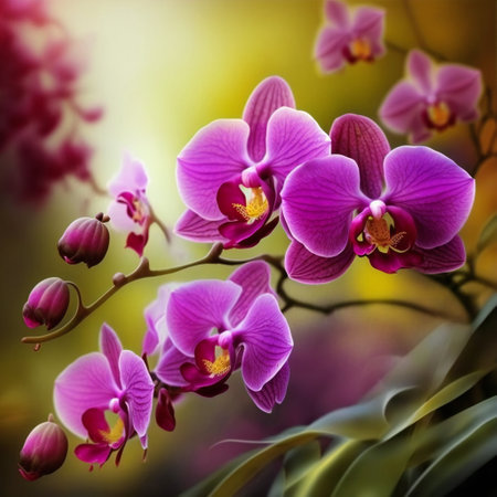 Beautiful flowers blooming in the nature. Lilies details. Celebration.の素材