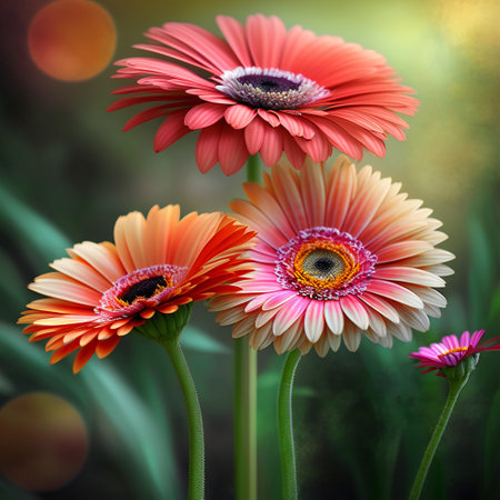 Beautiful flowers blooming in the nature. Daisy details. Celebration.の素材