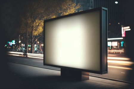 Outdoor billboard illustration. Subway billboard mockup. Empy sign for advertising.の素材