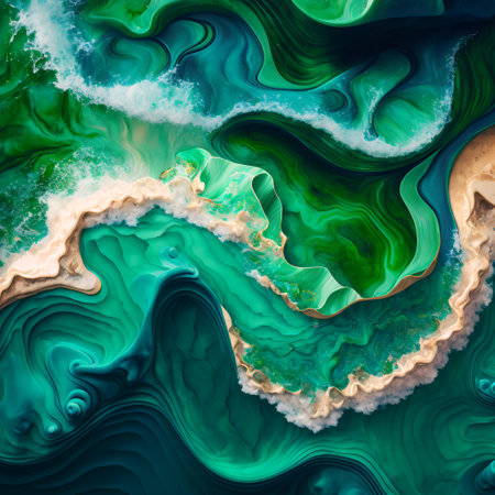 Luxury texture. Marble Swirls and Agate Ripples. Colorful ocean waves.の素材