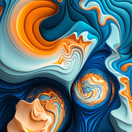 Luxury texture. Marble Swirls and Agate Ripples. Colorful ocean waves.の素材